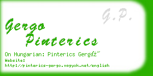 gergo pinterics business card